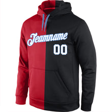 Load image into Gallery viewer, Custom Stitched Red White-Black Split Fashion Sports Pullover Sweatshirt Hoodie