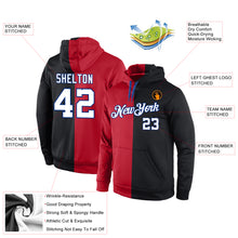 Load image into Gallery viewer, Custom Stitched Red White-Black Split Fashion Sports Pullover Sweatshirt Hoodie