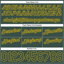 Load image into Gallery viewer, Custom White Hunter Green-Gold Authentic Throwback Split Fashion Basketball Shorts