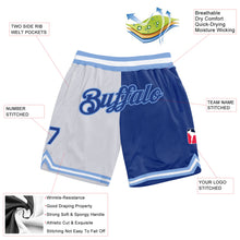 Load image into Gallery viewer, Custom White Royal-Light Blue Authentic Throwback Split Fashion Basketball Shorts