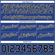 Load image into Gallery viewer, Custom Gold Royal-Black Authentic Throwback Split Fashion Basketball Shorts