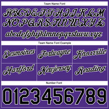 Load image into Gallery viewer, Custom Gold Black-Purple Authentic Throwback Split Fashion Basketball Shorts