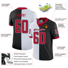 Load image into Gallery viewer, Custom Black Red-White Split Fashion Football Jersey