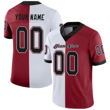 Load image into Gallery viewer, Custom Cardinal Black-White Split Fashion Football Jersey