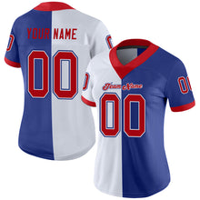 Load image into Gallery viewer, Custom Royal Red-White Split Fashion Football Jersey