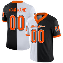 Load image into Gallery viewer, Custom Black Orange-White Split Fashion Football Jersey