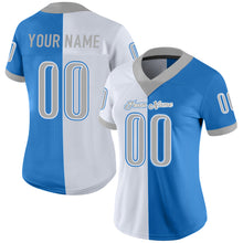 Load image into Gallery viewer, Custom Powder Blue Gray-White Split Fashion Football Jersey