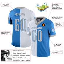 Load image into Gallery viewer, Custom Powder Blue Gray-White Split Fashion Football Jersey