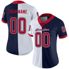 Load image into Gallery viewer, Custom Navy Red-White Split Fashion Football Jersey