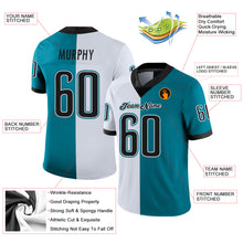 Load image into Gallery viewer, Custom Teal Black-White Split Fashion Football Jersey