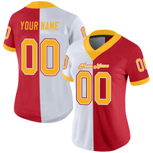 Load image into Gallery viewer, Custom Scarlet Gold-White Split Fashion Football Jersey