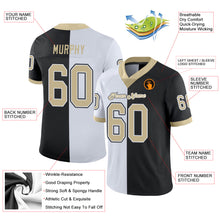 Load image into Gallery viewer, Custom Black Vegas Gold-White Split Fashion Football Jersey