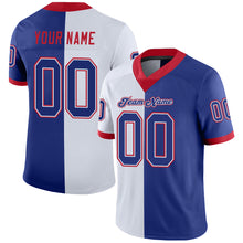 Load image into Gallery viewer, Custom White Royal-Scarlet Split Fashion Football Jersey