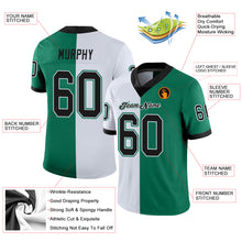 Load image into Gallery viewer, Custom Kelly Green Black-White Split Fashion Football Jersey
