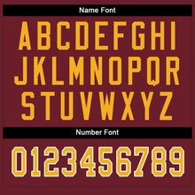 Load image into Gallery viewer, Custom Burgundy Gold-White Split Fashion Football Jersey
