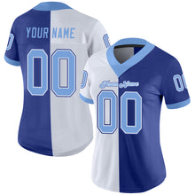 Load image into Gallery viewer, Custom Royal Light Blue-White Split Fashion Football Jersey