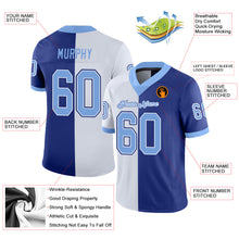 Load image into Gallery viewer, Custom Royal Light Blue-White Split Fashion Football Jersey