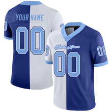 Load image into Gallery viewer, Custom Royal Light Blue-White Split Fashion Football Jersey
