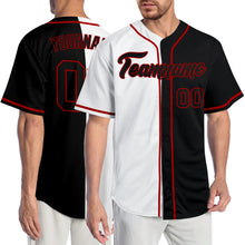 Load image into Gallery viewer, Custom White Black-Red Authentic Split Fashion Baseball Jersey