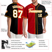 Load image into Gallery viewer, Custom Black White-Red Authentic Split Fashion Baseball Jersey