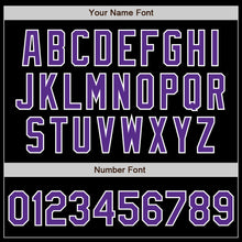 Load image into Gallery viewer, Custom Black Purple-Gray Authentic Split Fashion Baseball Jersey