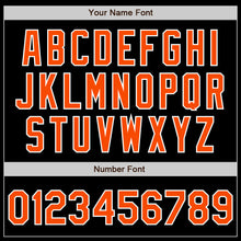 Load image into Gallery viewer, Custom Black Orange-Purple Authentic Split Fashion Baseball Jersey