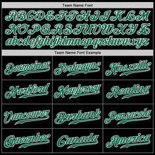Load image into Gallery viewer, Custom Black Kelly Green-Light Blue Authentic Split Fashion Baseball Jersey