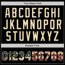 Load image into Gallery viewer, Custom Black Vintage USA Flag-Olive Authentic Split Fashion Baseball Jersey