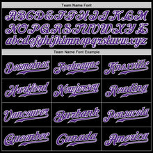 Load image into Gallery viewer, Custom Black Purple-Aqua Authentic Split Fashion Baseball Jersey