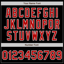 Load image into Gallery viewer, Custom Black Red-Neon Green Authentic Split Fashion Baseball Jersey