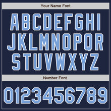 Load image into Gallery viewer, Custom Navy Light Blue-Yellow Authentic Split Fashion Baseball Jersey
