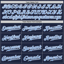 Load image into Gallery viewer, Custom Navy Light Blue-Yellow Authentic Split Fashion Baseball Jersey