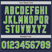 Load image into Gallery viewer, Custom Navy Neon Green-Gray Authentic Split Fashion Baseball Jersey