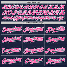 Load image into Gallery viewer, Custom Navy Pink-Gray Authentic Split Fashion Baseball Jersey