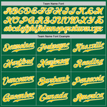 Load image into Gallery viewer, Custom Kelly Green Gold-Gray Authentic Split Fashion Baseball Jersey
