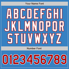 Load image into Gallery viewer, Custom Powder Blue Red-Gray Authentic Split Fashion Baseball Jersey