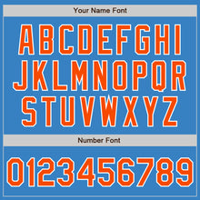 Load image into Gallery viewer, Custom Powder Blue Orange-White Authentic Split Fashion Baseball Jersey
