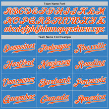 Load image into Gallery viewer, Custom Powder Blue Orange-White Authentic Split Fashion Baseball Jersey
