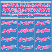 Load image into Gallery viewer, Custom Powder Blue Pink-White Authentic Split Fashion Baseball Jersey