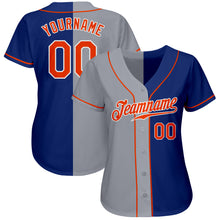 Load image into Gallery viewer, Custom Royal Orange-Gray Authentic Split Fashion Baseball Jersey
