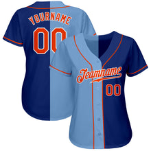 Load image into Gallery viewer, Custom Royal Orange-Light Blue Authentic Split Fashion Baseball Jersey