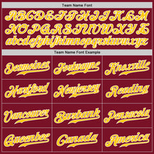 Load image into Gallery viewer, Custom Crimson Gold-Gray Authentic Split Fashion Baseball Jersey
