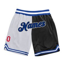 Load image into Gallery viewer, Custom White Royal-Black Authentic Throwback Split Fashion Basketball Shorts