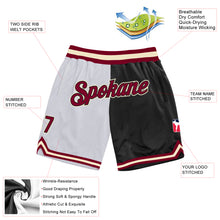 Load image into Gallery viewer, Custom White Maroon-Black Authentic Throwback Split Fashion Basketball Shorts
