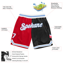 Load image into Gallery viewer, Custom Red White-Black Authentic Throwback Split Fashion Basketball Shorts