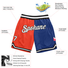 Load image into Gallery viewer, Custom Orange White-Royal Authentic Throwback Split Fashion Basketball Shorts