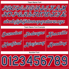 Load image into Gallery viewer, Custom Light Blue Navy-Red Authentic Throwback Split Fashion Basketball Shorts