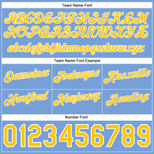 Load image into Gallery viewer, Custom Navy Gold-Light Blue Authentic Throwback Split Fashion Basketball Shorts