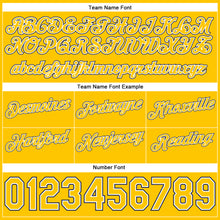 Load image into Gallery viewer, Custom White Gold-Navy Authentic Throwback Split Fashion Basketball Shorts