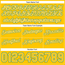 Load image into Gallery viewer, Custom White Gold-Kelly Green Authentic Throwback Split Fashion Basketball Shorts